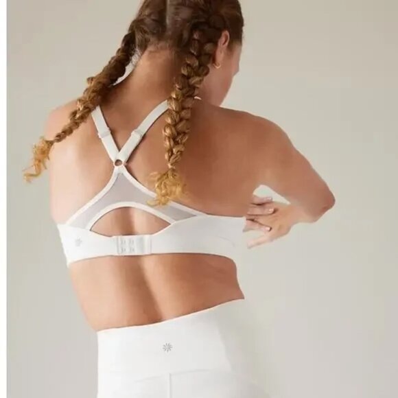 Athleta Advance Bra B-G Womens 40F White Workout Gear NWT High-Impact Support - Picture 1 of 8
